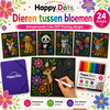 Color DOT Painting set Dieren tussen bloemen A4 