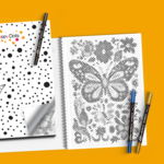 DOT Painting Coloring Book Flowers with Butterflies