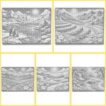Livre de coloriage de paysage &agrave; points A3 (30x40cm)