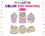 HappyDots Color DOT Painting set Kawaii eten A4