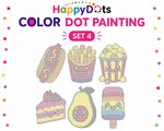 HappyDots Color DOT Painting set Kawaii eten A4