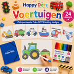 HappyDots Color DOT Painting set Voertuigen A4
