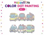 HappyDots Color DOT Painting set Voertuigen A4