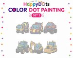 HappyDots Color DOT Painting set Voertuigen A4