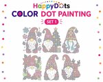 HappyDots Color DOT Painting set Kerst Gnomes A4