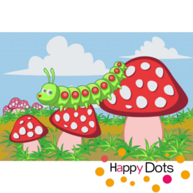 Paint by numbers Caterpillar on mushrooms