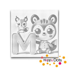 DOT Painting Letter Animals M