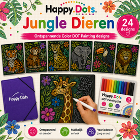 Color DOT Painting set Jungle dieren A4 