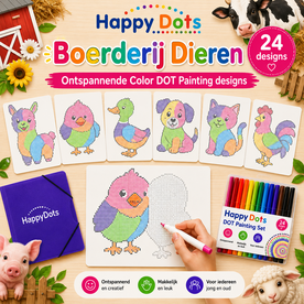 Color DOT Painting set Boerderij dieren A4 