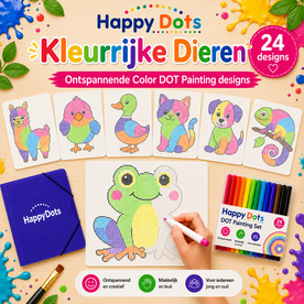 Color DOT Painting set Kleurrijke dieren A4