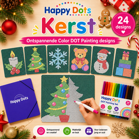 HappyDots Color DOT Painting set Kerst A4