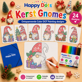 HappyDots Color DOT Painting set Kerst Gnomes A4
