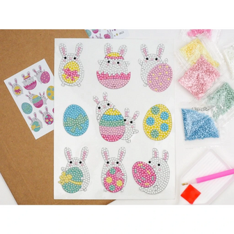 Stickers gratuits pour peinture diamant Lapins de P&acirc;ques (pour tout achat de 150 euros ou plus)