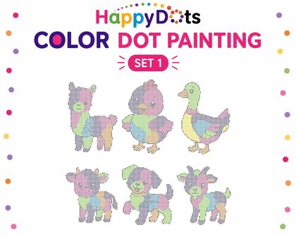 Color DOT Painting set Boerderij dieren A4 