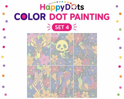 Color DOT Painting set Dieren tussen bloemen A4 