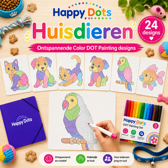 HappyDots Color DOT Painting set Pets A4