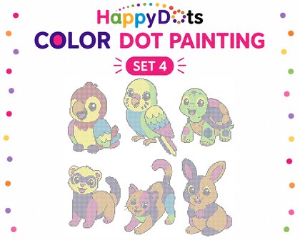 HappyDots Color DOT Painting set Pets A4