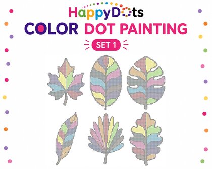 HappyDots Color DOT Painting set Kleurrijke bladeren A4 