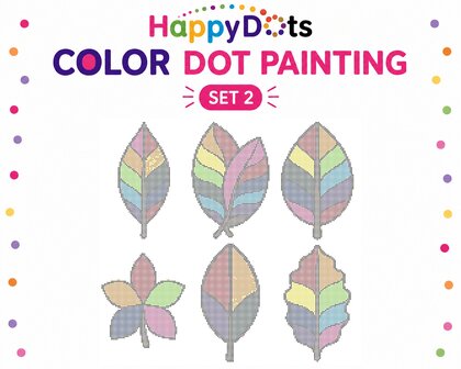 HappyDots Color DOT Painting set Kleurrijke bladeren A4 
