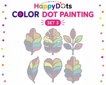 HappyDots Color DOT Painting set Kleurrijke bladeren A4 