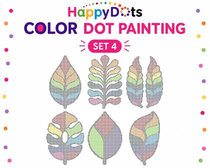 HappyDots Color DOT Painting set Kleurrijke bladeren A4 