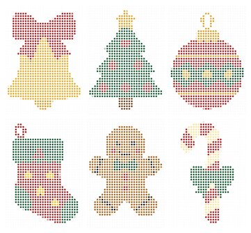 HappyDots Color DOT Painting Kerstkaarten set 001 A6