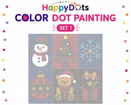HappyDots Color DOT Painting set Kerst A4