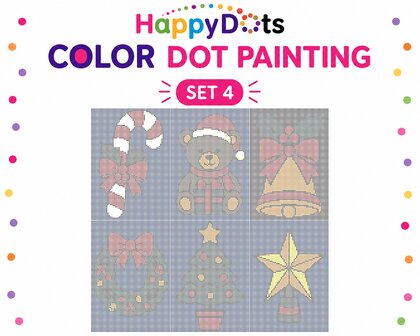HappyDots Color DOT Painting set Kerst A4