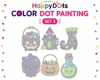 HappyDots Color DOT Painting set Halloween A4