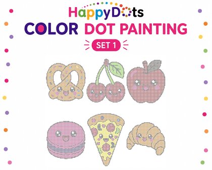 HappyDots Color DOT Painting set Kawaii eten A4