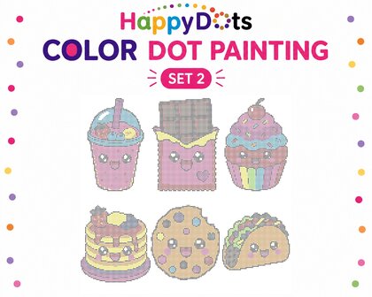 HappyDots Color DOT Painting set Kawaii eten A4