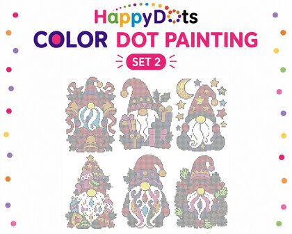 HappyDots Color DOT Painting set Kerst Gnomes A4