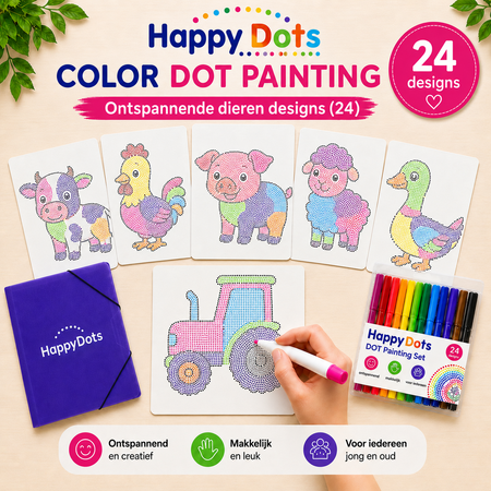 Color DOT Painting set Boerderij dieren A4 