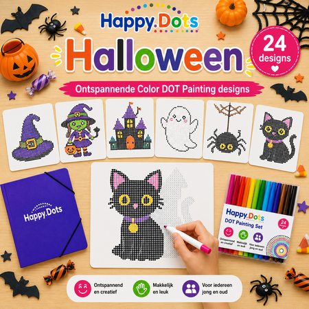 HappyDots Color DOT Painting set Halloween A4