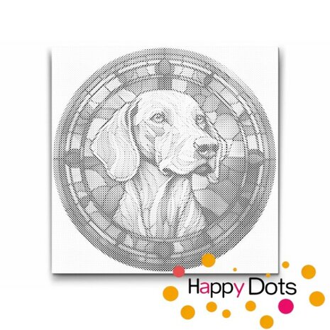 DOT Painting Hond - Weimarse staande hond