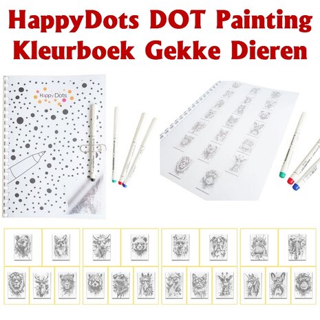 DOT Painting Kleurboek Gekke dieren