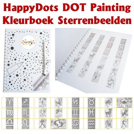 DOT Painting Kleurboek Sterrenbeelden 24 pagina&#039;s!