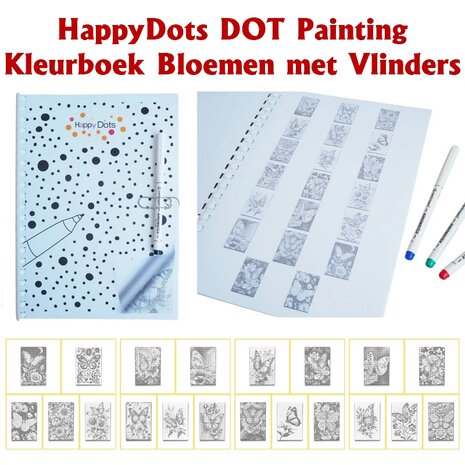 DOT Painting Kleurboek Bloemen met Vlinders