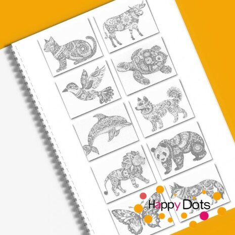 DOT Painting Kleurboek Groot Mandala Dieren A3 (30x40cm)