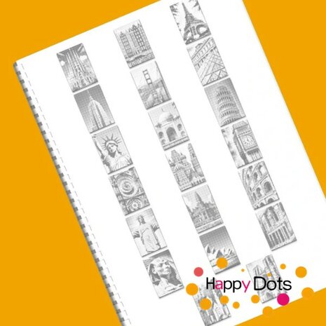 DOT Painting Coloring Book Famous Buildings