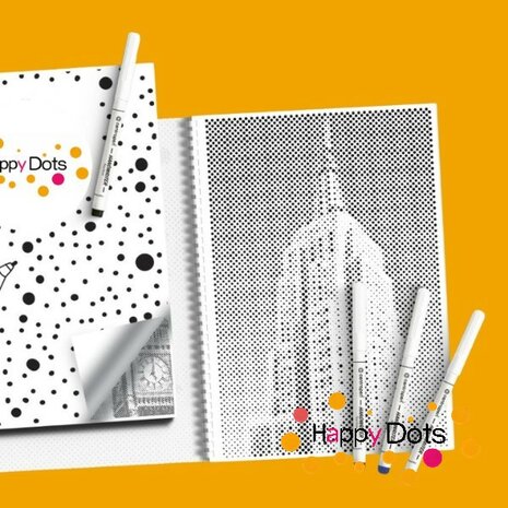 DOT Painting Coloring Book Famous Buildings