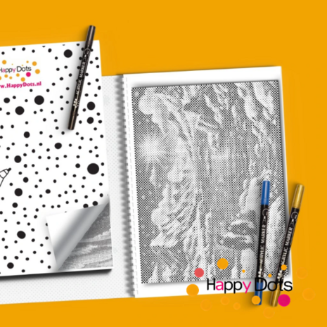Livre de coloriage de paysage &agrave; points A3 (30x40cm)
