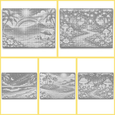 Livre de coloriage de paysage &agrave; points A3 (30x40cm)