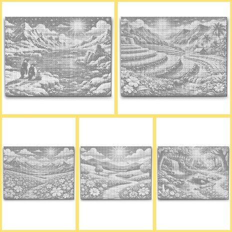 Livre de coloriage de paysage &agrave; points A3 (30x40cm)