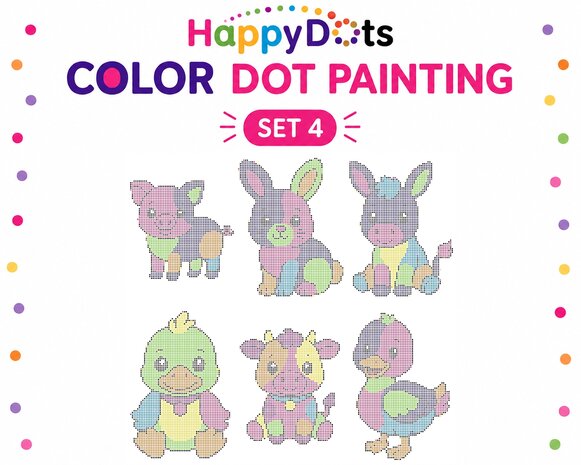 Color DOT Painting set Boerderij dieren A4 