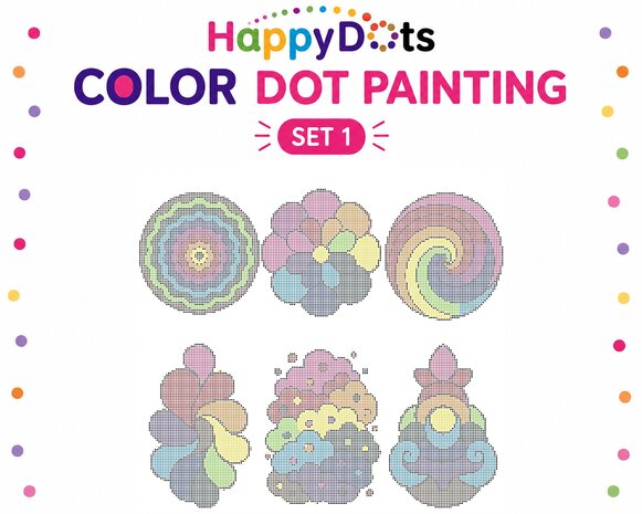 Color DOT Painting set Kleurrijk Abstract A4 