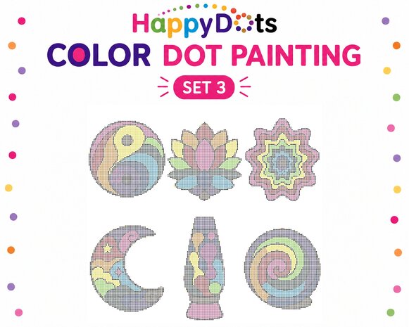 Color DOT Painting set Kleurrijk Abstract A4 