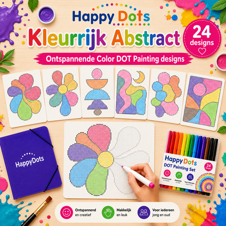 Color DOT Painting set Kleurrijk Abstract A4 