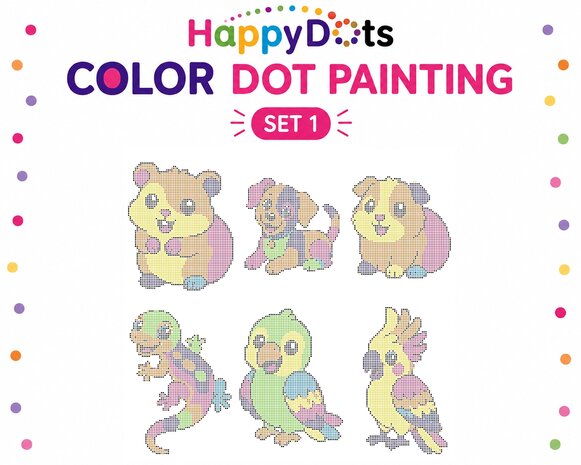 HappyDots Color DOT Painting set Pets A4