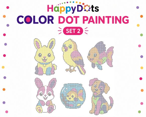 HappyDots Color DOT Painting set Pets A4